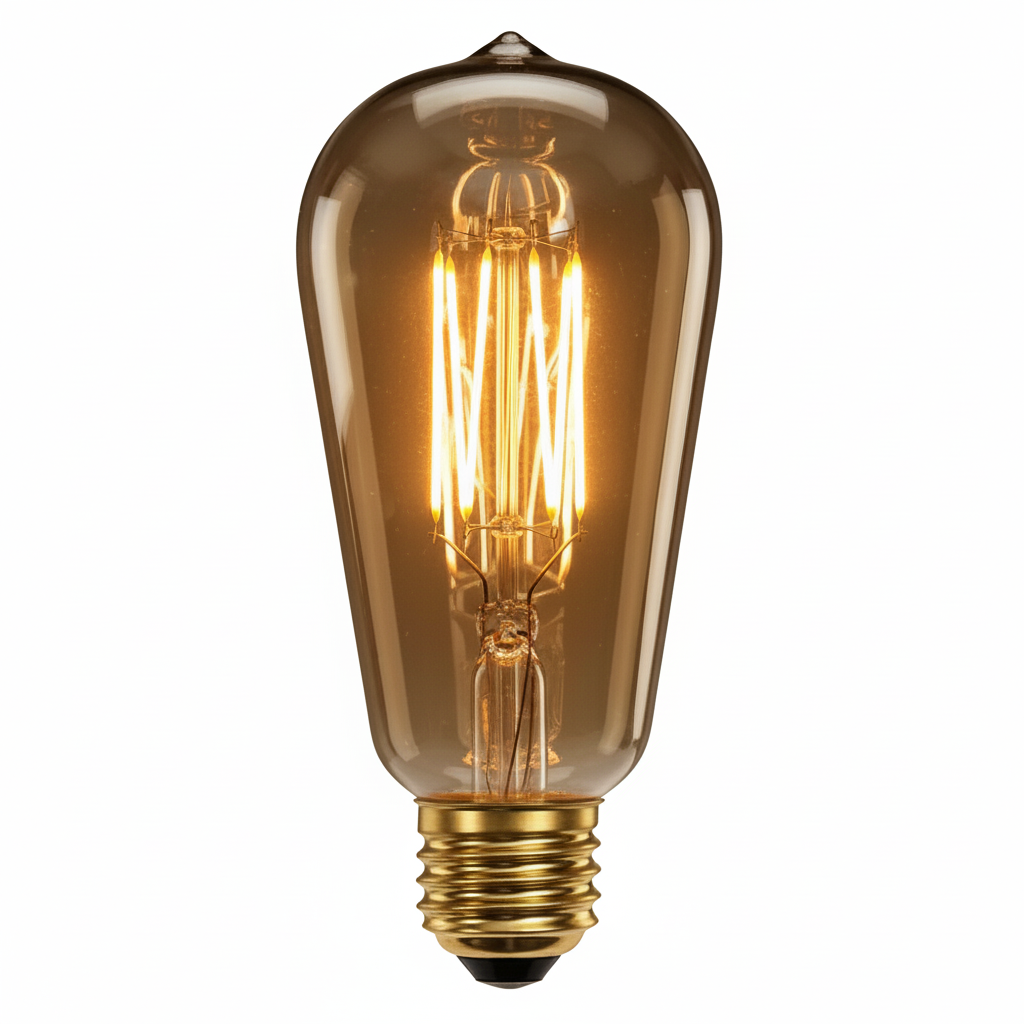 Vintage Amber LED Filament Bulb (ST64 Edison Style)