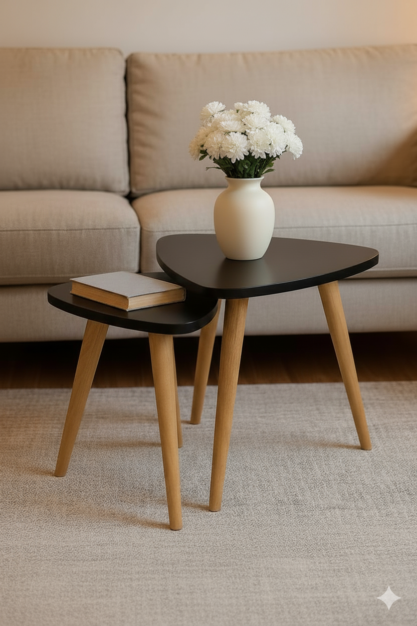Kona Mid-Century Modern Nesting Coffee Tables – Set of 2