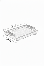 Rustic Wood Tray – Jute Wrapped Handles