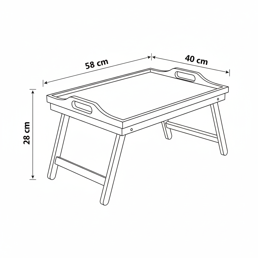 Folding Bed Tray – Marble & Wood Edition