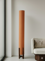 Modern Beechwood Floor Lamp in Burnt Orange