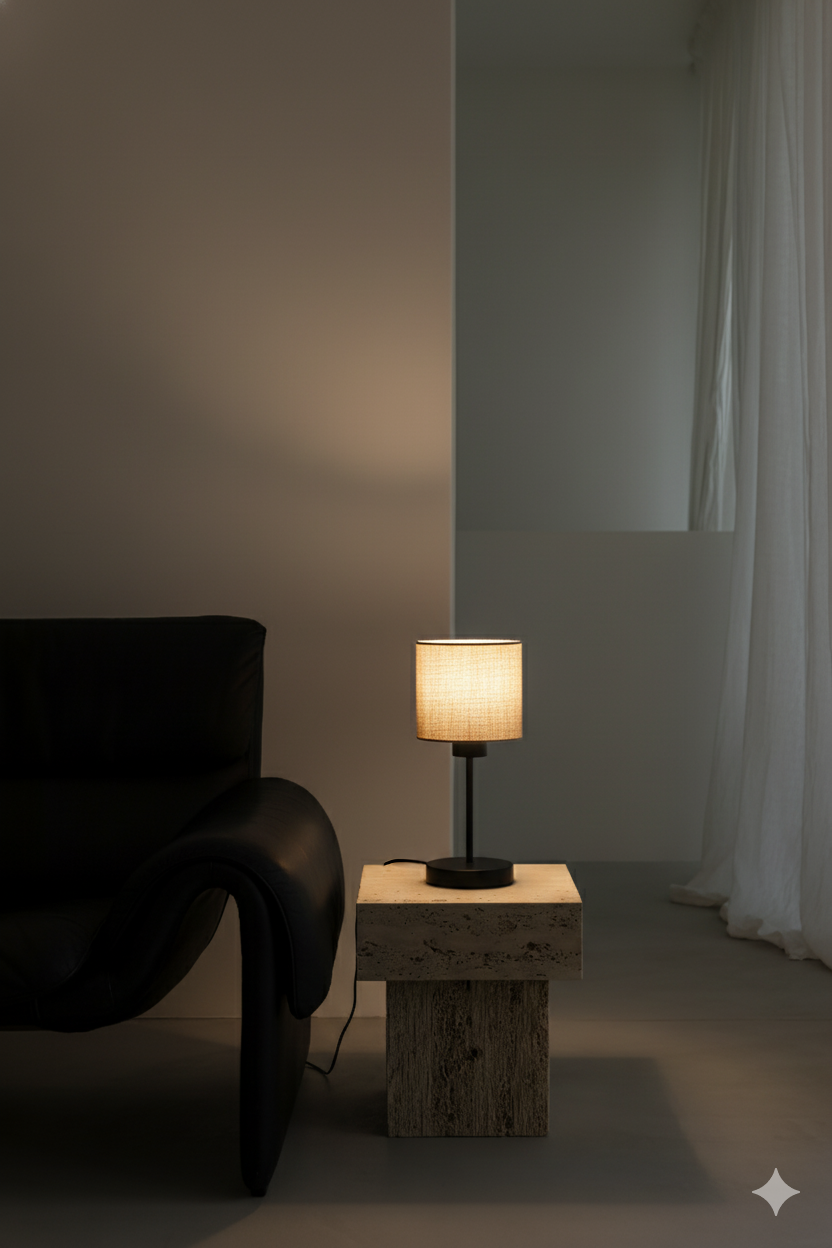 Steel Long Candle Table Lamp