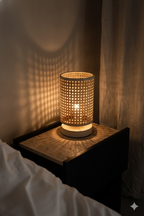 Cane Webbing Table Lamp: Natural Texture