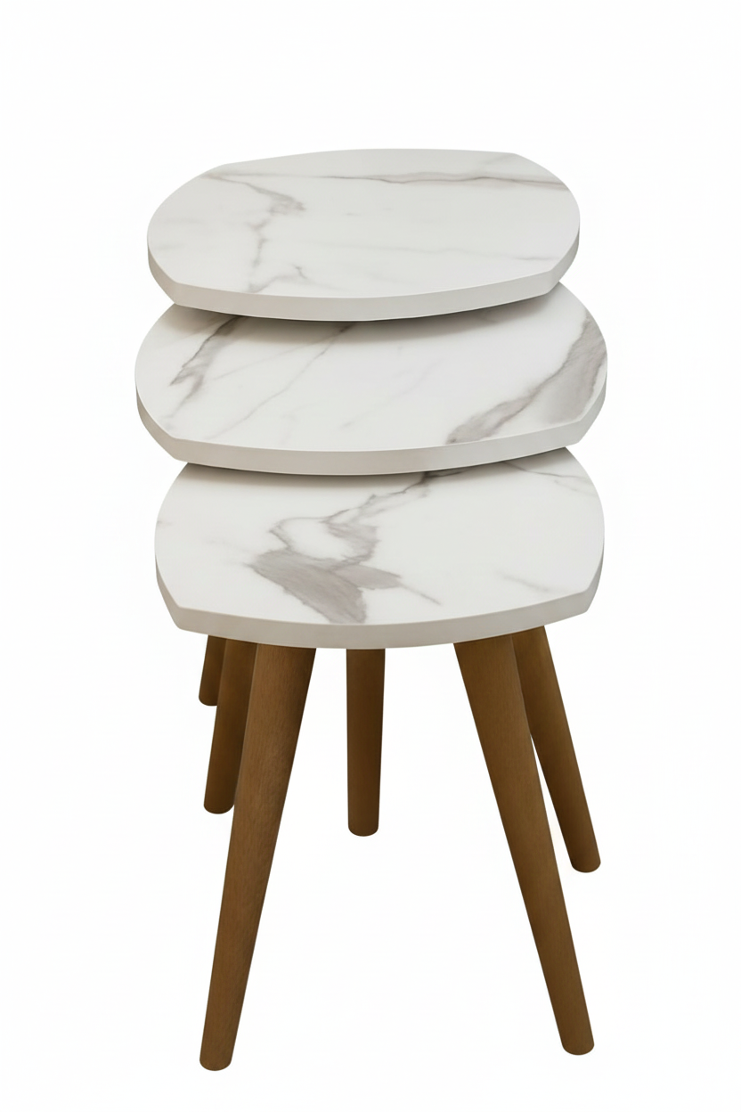 Marble Modern Nesting Coffee Tables – Set of 3