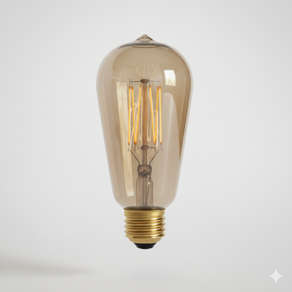 Vintage Amber LED Filament Bulb (ST64 Edison Style)