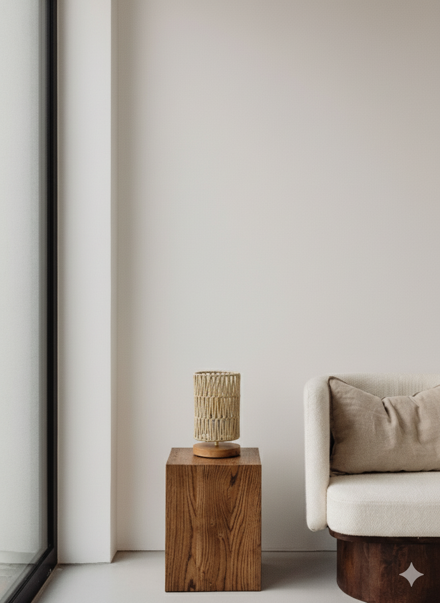 Seashell Woven Rope Table Lamp: Coastal Texture