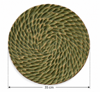 Olive Swirl Green Pottery Wall Plate