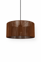 Mocha Drum Pendant Light: Rich Woven Texture in a Single Boho Style
