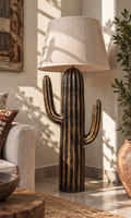 Dark Bronze Cactus Pottery Floor Lamp 120cm