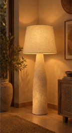 Dune Glow Pottery Floor Lamp — Sand Beige 115cm