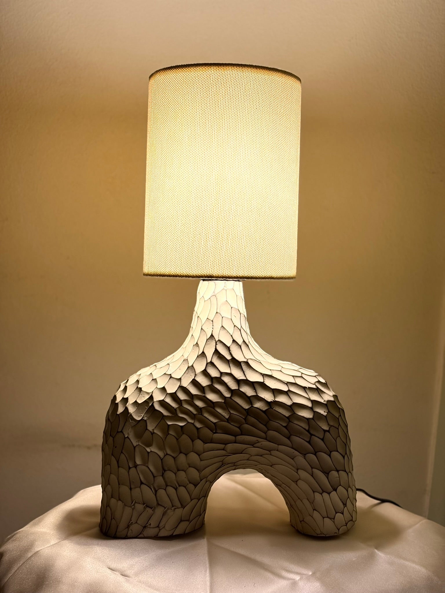 Arco Textured Pottery Table Lamp