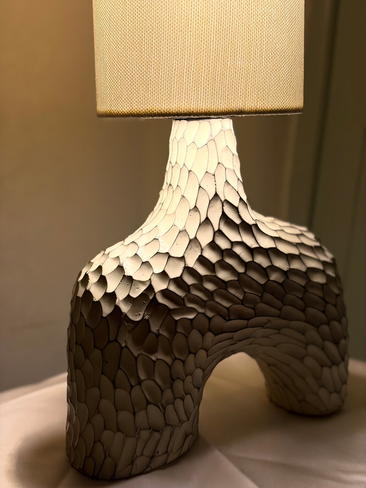 Arco Textured Pottery Table Lamp