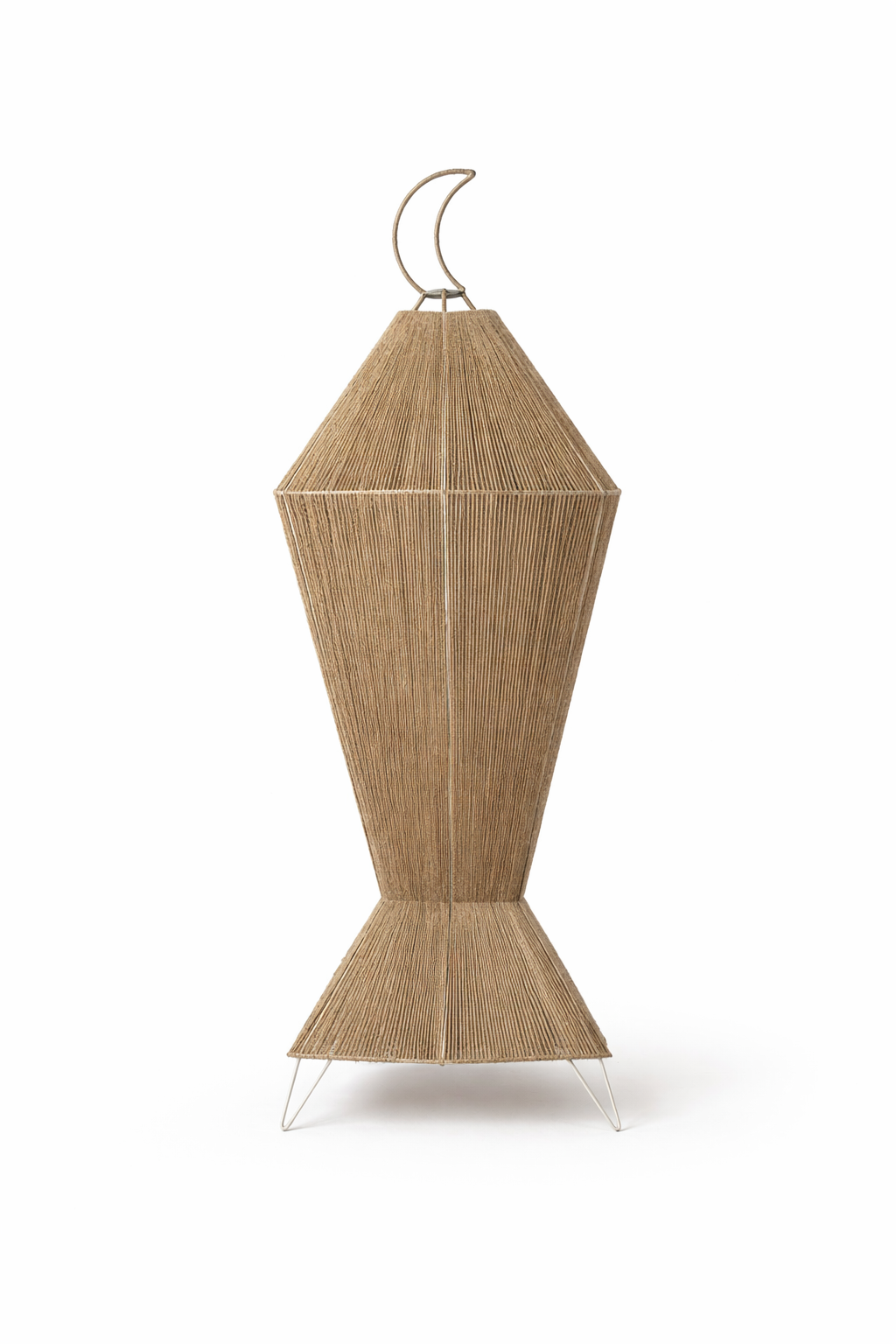 Natural Linen Lantern Floor Lamp