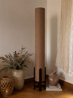 Natural Linen Column Floor Lamp: Mid-Century Modern