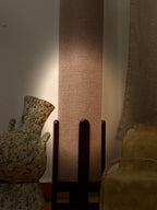 Natural Linen Column Floor Lamp: Mid-Century Modern