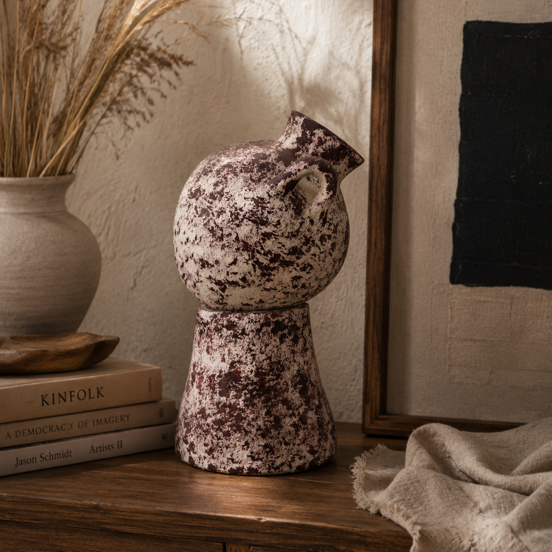 Sculptural Distressed Ceramic Vase