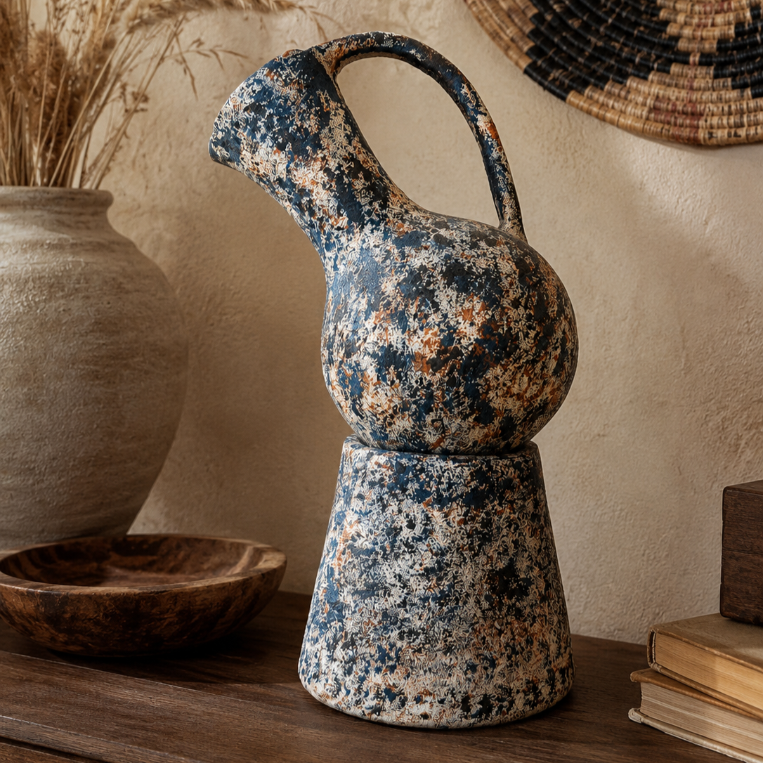 Sculptural Distressed Pitcher Vase
