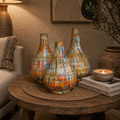 Set of Three Artistic Bottle Vases