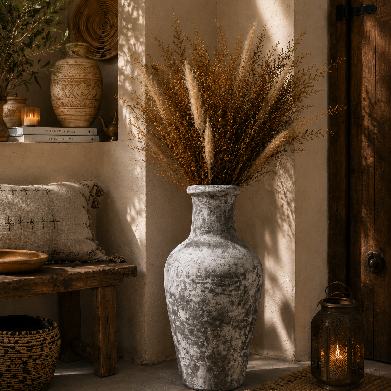 Tall Textured Floor Vase