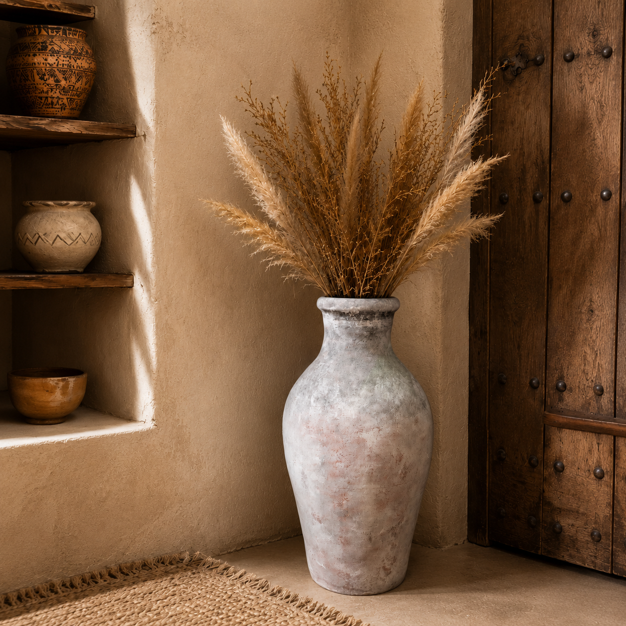 Tall Distressed Floor Vase