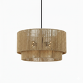 Tiered Jute Pendant Light: Double-Layer Boho Style