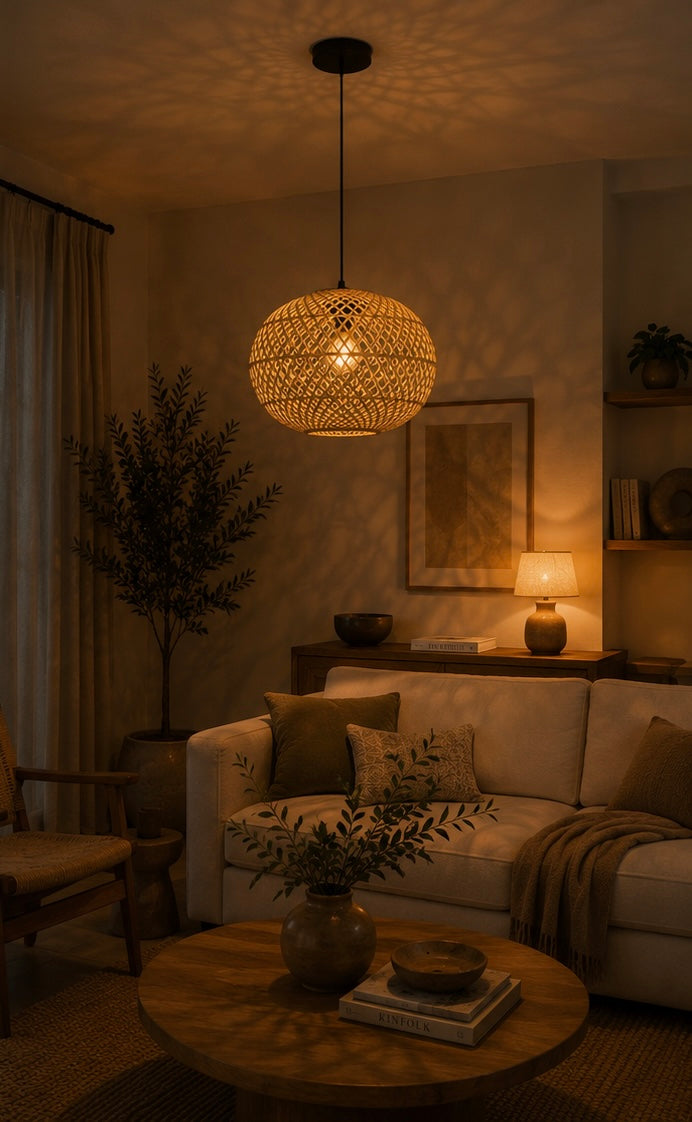 Solara Woven Rattan Pendant Light