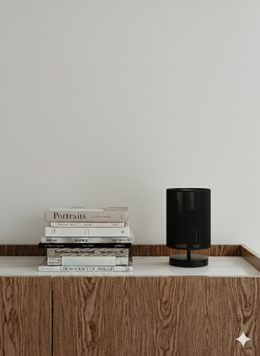 Black Jute Woven Rope Table Lamp: Metal Base