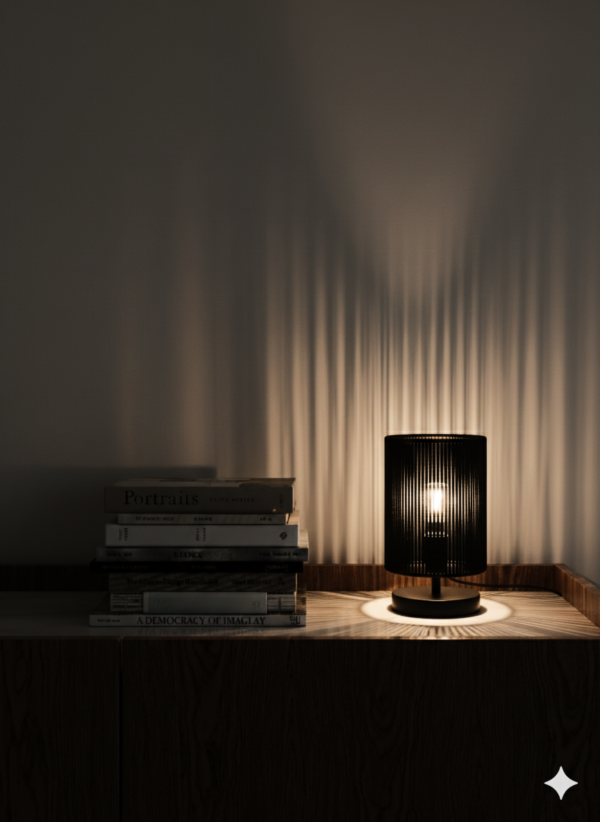 Black Jute Woven Rope Table Lamp: Metal Base
