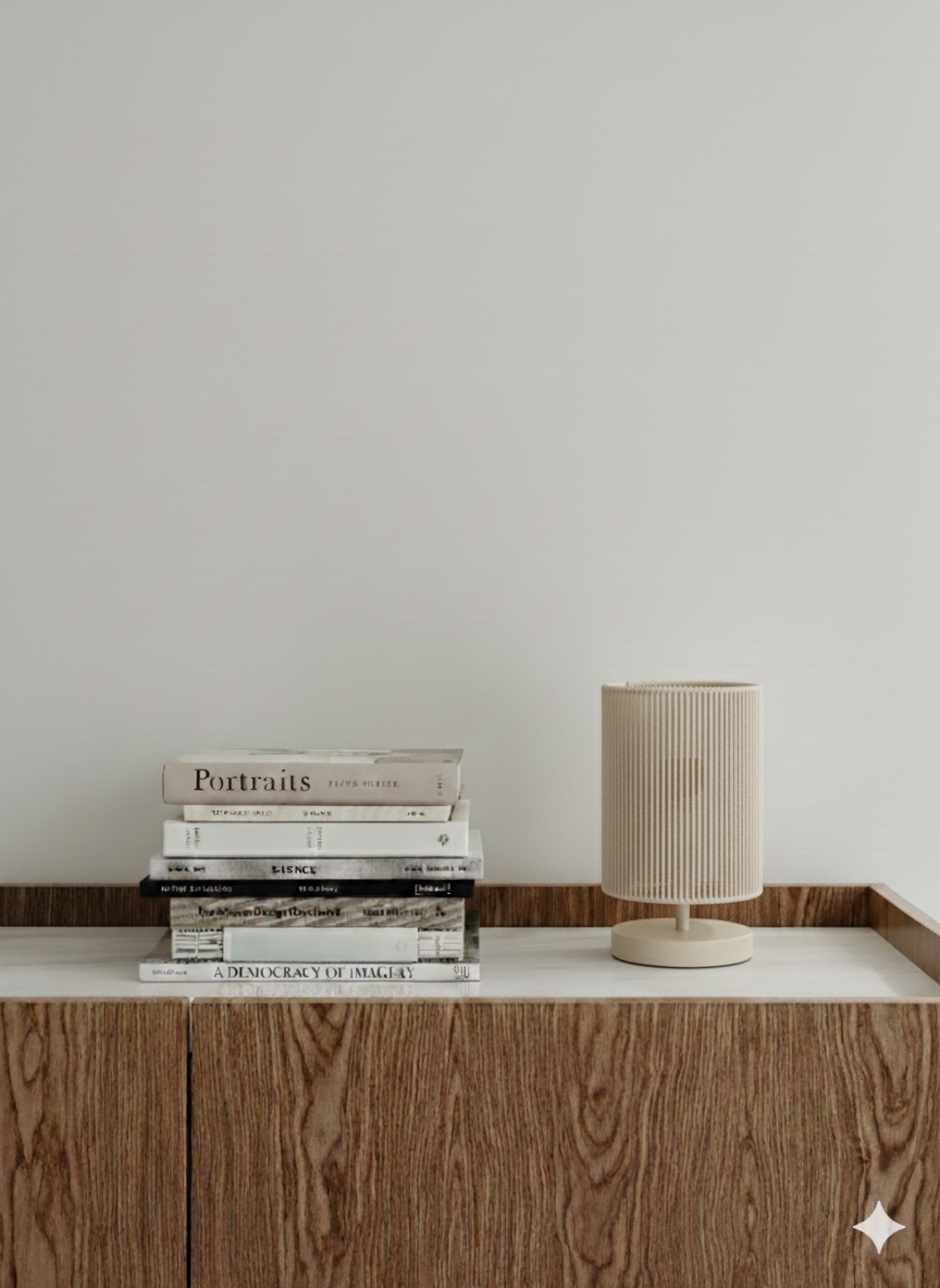 Natural Jute Woven Rope Table Lamp: Metal Base