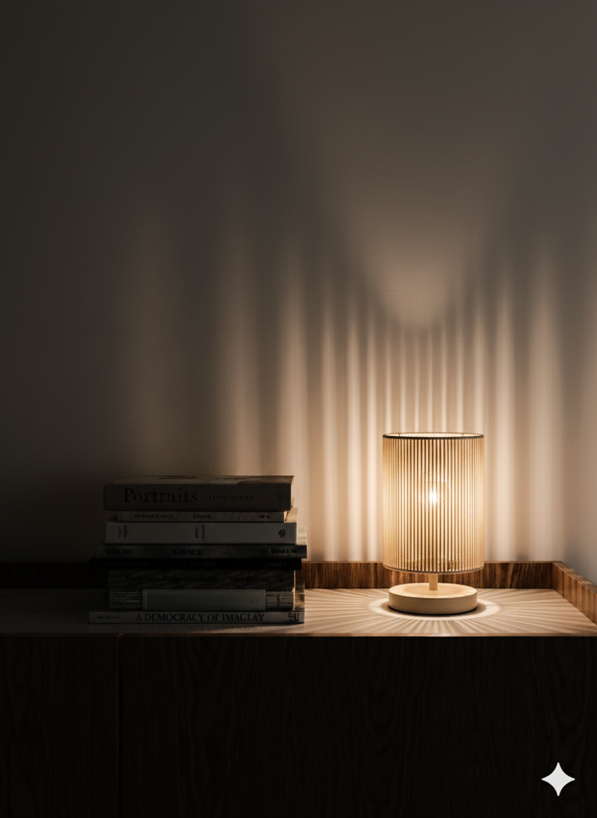 Natural Jute Woven Rope Table Lamp: Metal Base