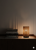 Honey Jute Woven Table Lamp: Metal Base