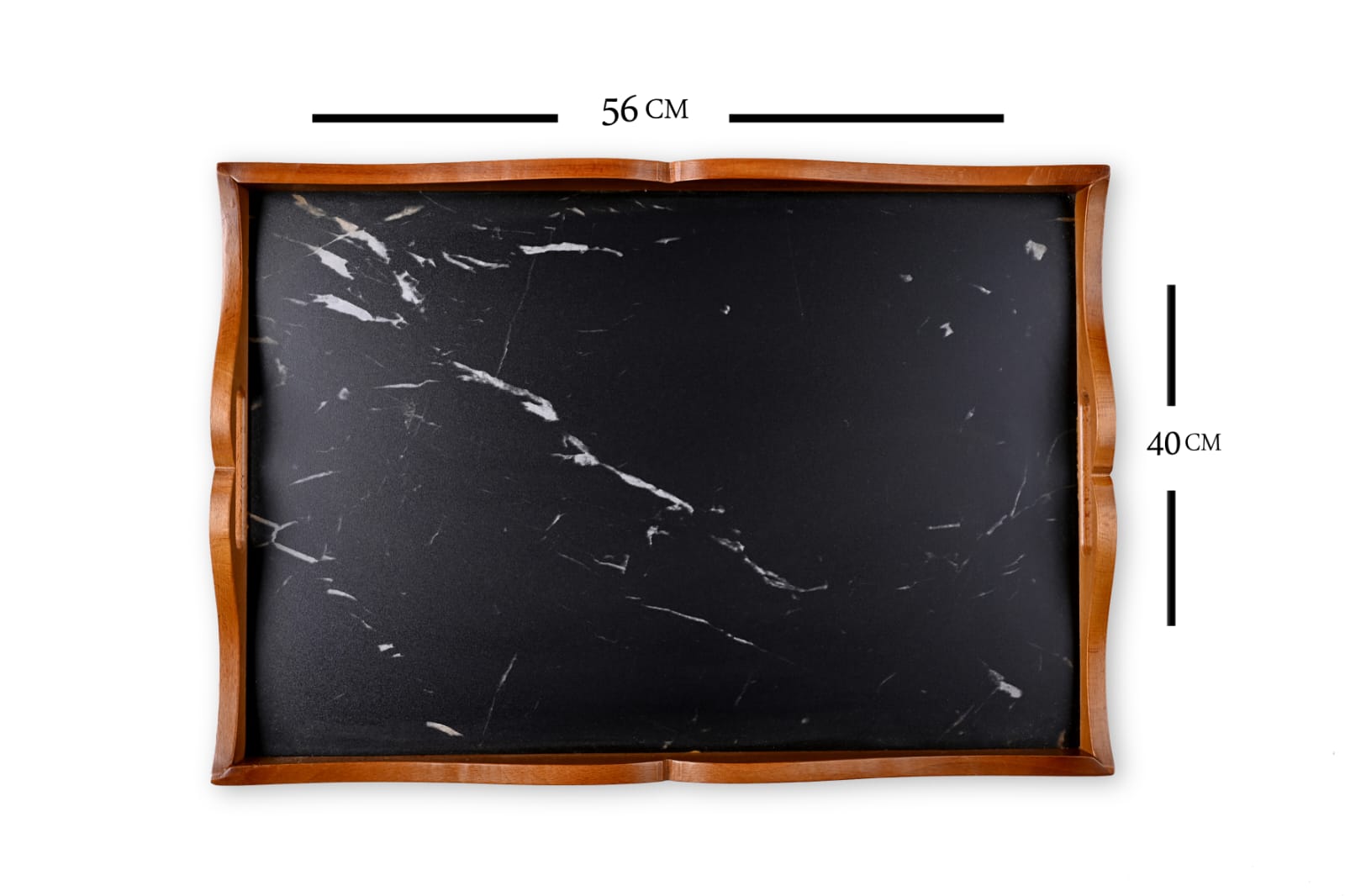 Wooden Tray – Dark Marble Finish Edition