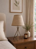 The Apex Antique Woven Jute Table Lamp - Brass Base