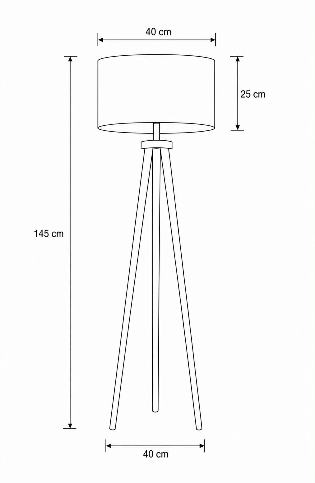 The Apex Wood Drum Tripod Floor Lamp
