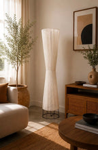 Biconical Boho Style Floor lamp - Off White