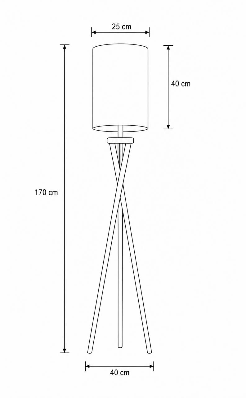 The Apex Wood Cylinder Tripod Floor Lamp