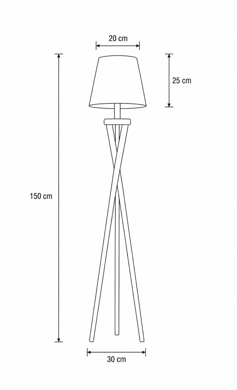 The Apex Wood Empire Tripod Floor Lamp