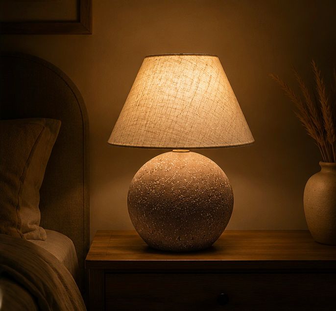 Terra Sphere Ceramic Table Lamp – Organic Minimalism
