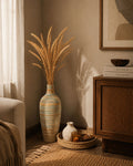 Harvest Strata Floor Vase – Earthy Artisan Elegance