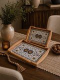 Persian Garden Wooden Serving Tray Set