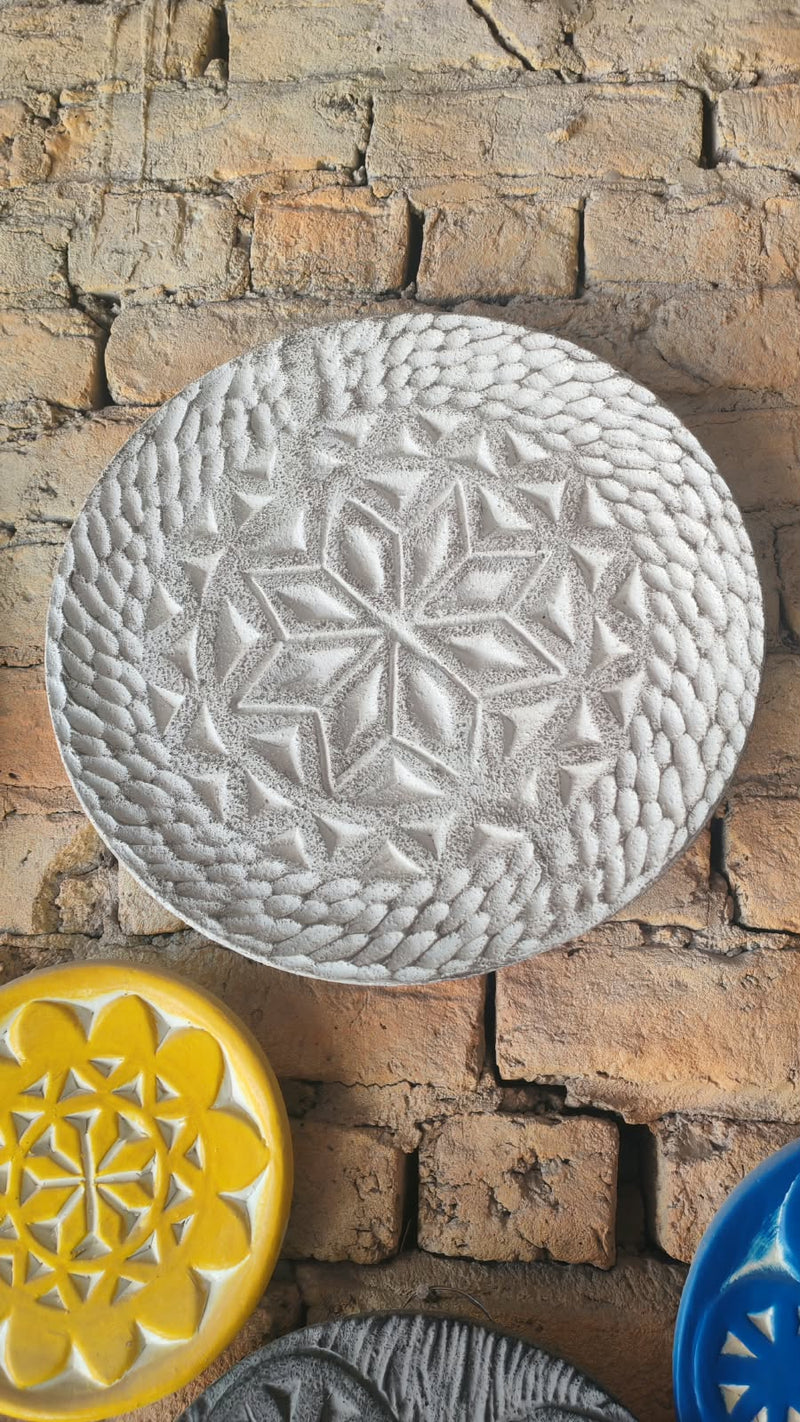 Frosted Star Pottery Wall Plate