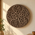 Cocoa Rosette Pottery Wall Plate