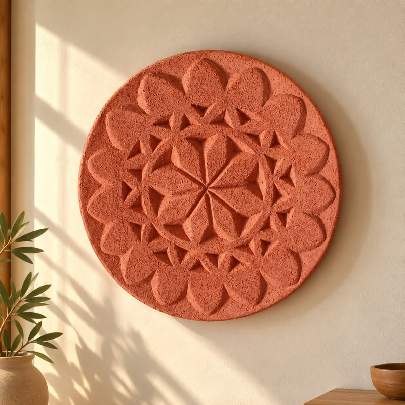 Terracotta Bloom Pottery Wall Plate