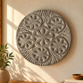 Stone Grey Rosette Pottery Wall Plate