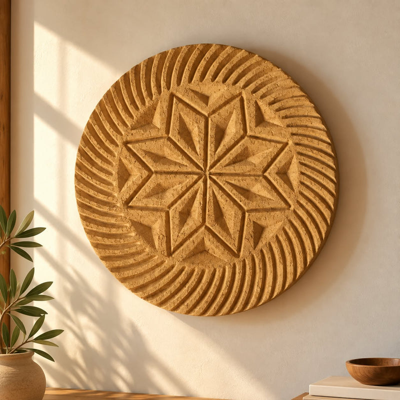 Golden Star Pottery Wall Plate