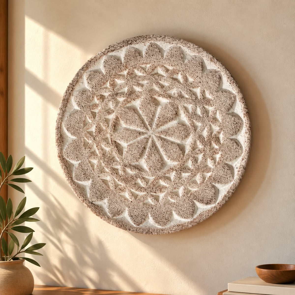 Ivory Bloom Pottery Wall Plate