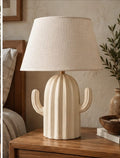Ivory Cactus Pottery Table Lamp