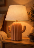 Terracotta Cactus Pottery Table Lamp