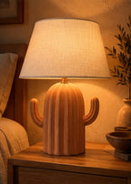 Terracotta Cactus Pottery Table Lamp