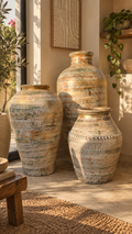 Terra Heritage Pottery Floor Vases — Set of 3